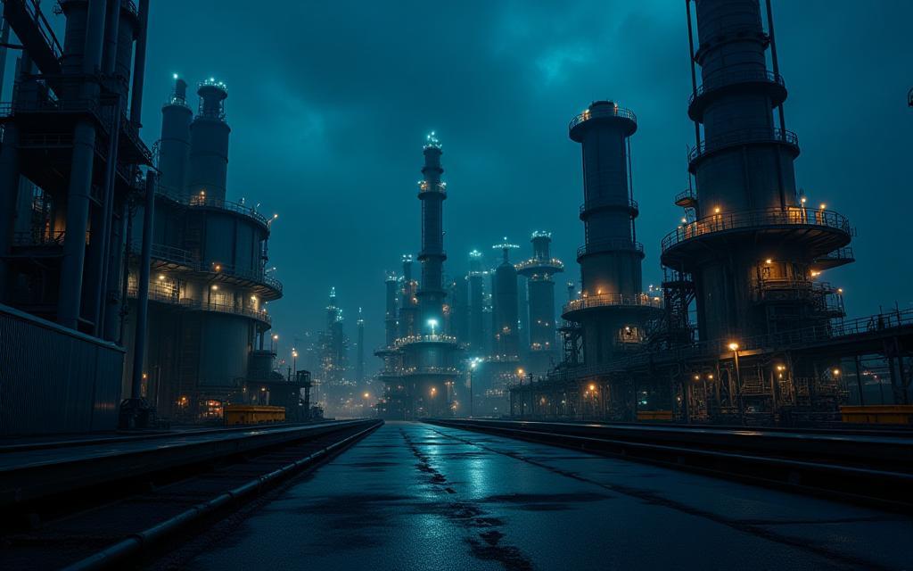 近代的な産業施設または複雑な機械の背景画像